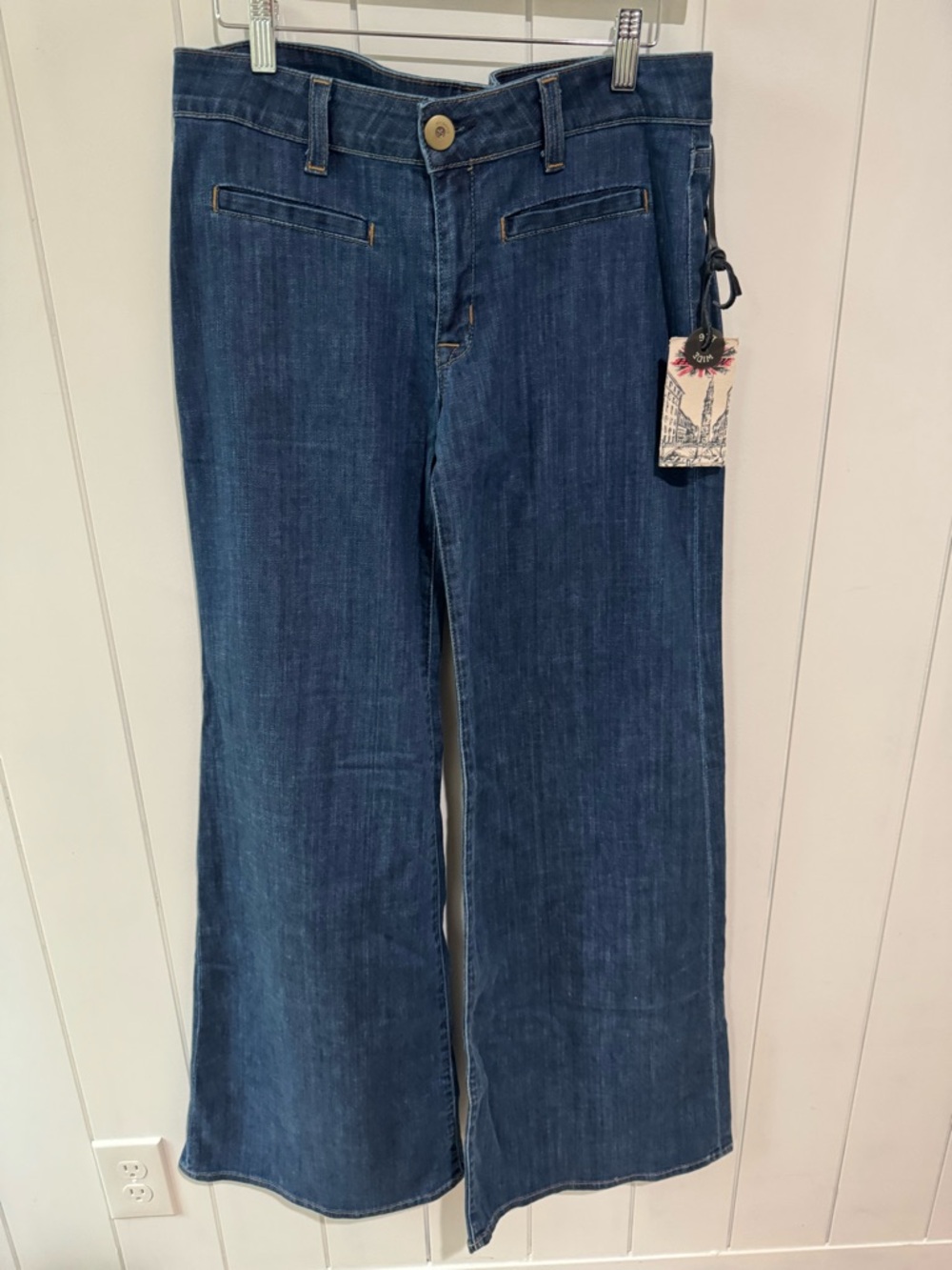 Hudson Jeans Dark Blue Wide-Leg Flare Jeans